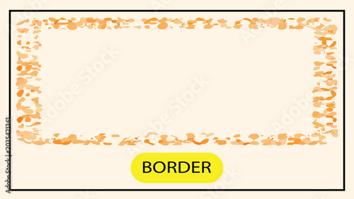 Elegant Orange Watercolor Textured Border Frame on Cream Background