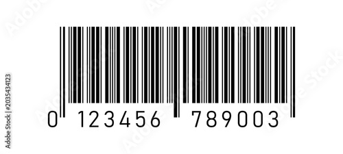 UPC barcode vector isolated on light background simple example vector icon, universal tag for scanning retail product code illustration