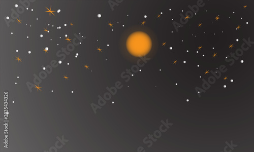  Moon & star Glowing  Lighting effect  Background Illustration
