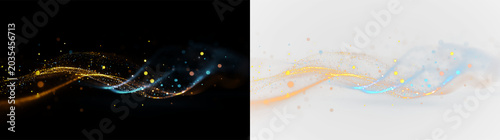 Colorful swirls of dust and light dance on a bright background in a creative display of abstract forms and textures, light overlay, PNG