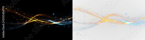 Canvastavla Colorful swirls of dust and light dance on a bright background in a creative dis