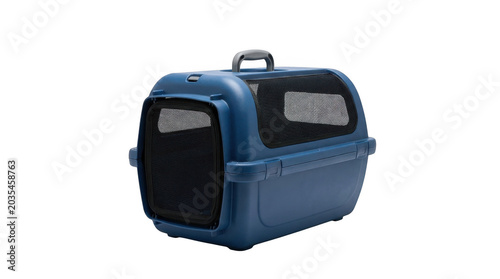 Blue Hard Plastic Pet Carrier For Safe Animal Transport
