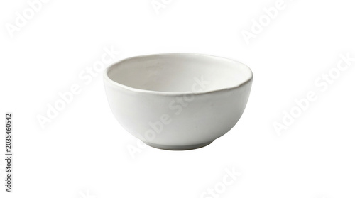 Minimalist White Ceramic Bowl With Organic Rim
