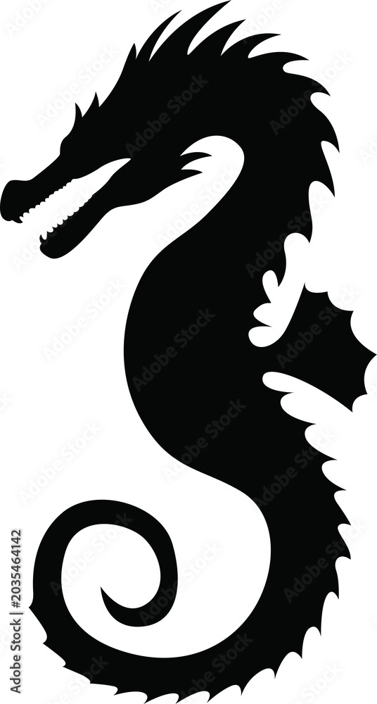 Fototapeta premium silhouette dragonsea