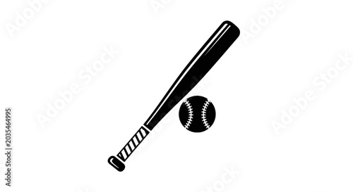 Vászonkép Baseball Bat and Ball Sports Equipment.