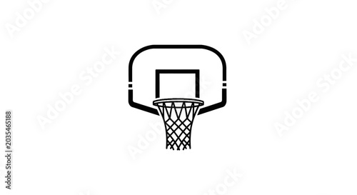 Schilderij op canvas Basketball hoop with net attached.