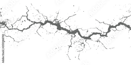 Foto Abstract realistic distressed wall crack and surface fracture grunge texture graphic element background vector illustration