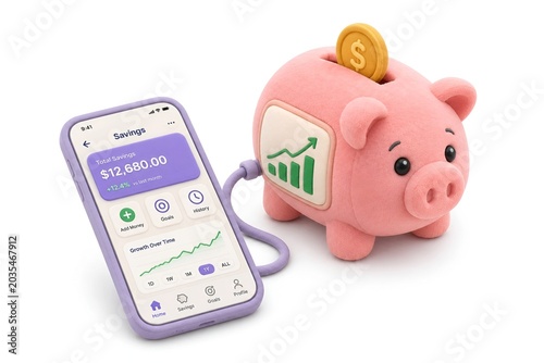 piggy bank savings app for financial growth and investment tracking
