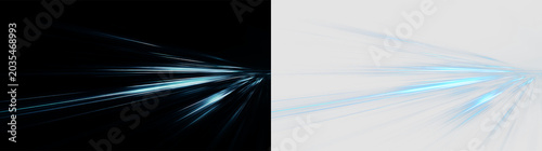 Photos Lines of blue light move across isolated on transparent and black background, sh