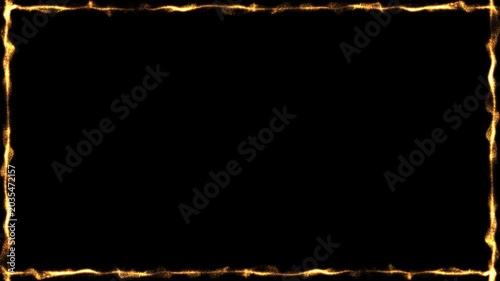 Golden Royal Slime Frame Particles, Border Gold Dots, Looped Alpha Background