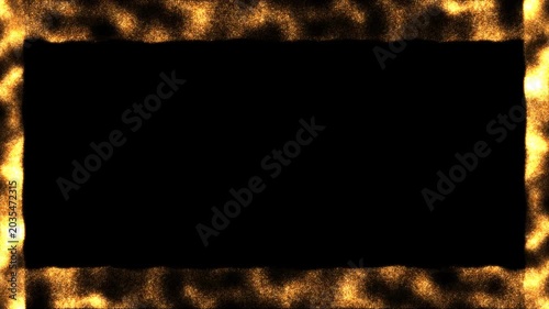Golden Royal Wide Frame Particles, Border Gold Dots, Looped Alpha Background