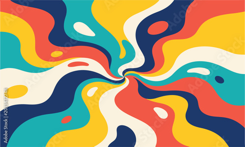 Vászonkép Colorful Psychedelic Liquid Swirl Abstract Vector Background