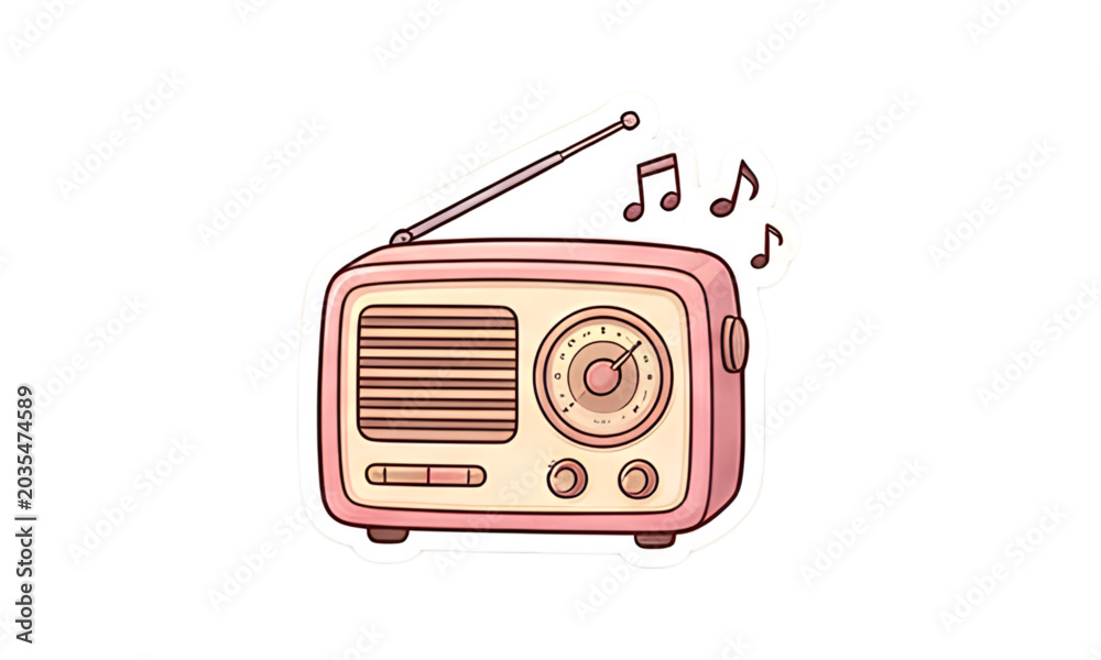 Obraz premium retro radio vector illustration