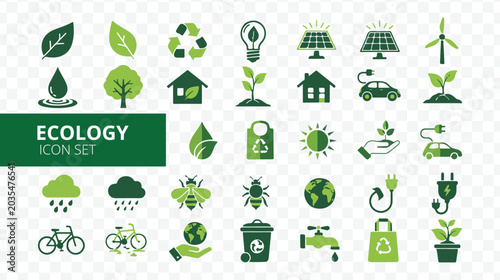 Ecology icon set for environmental and sustainable concepts