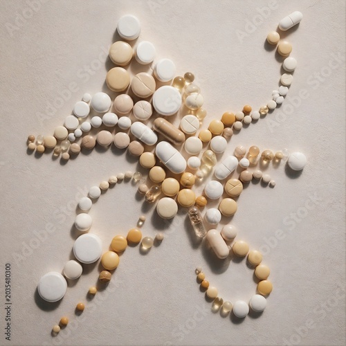 Luxury Pearl and Bead Flat Lay Abstract Jewelry Arrangement on Soft Neutral Background