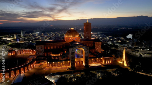 Fotografie Sunset Basilica Our Lady Aparecida At Aparecida In Sao Paulo Brazil