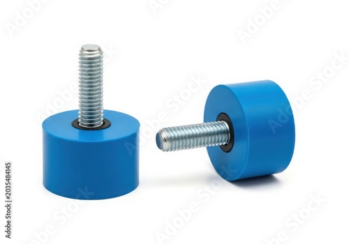 Blue rubber vibration dampener with bolt