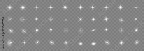 Photos Realistic Star Glow Vector PNG With Sparkle Shine Glitter Flash Beam And Transpa