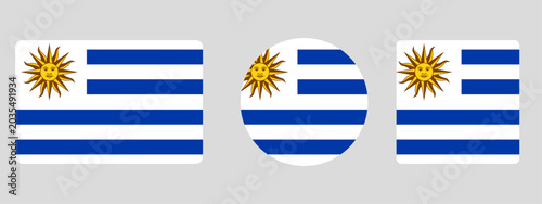 Bild auf Leinwand Uruguay flag set