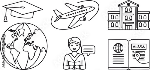 Education and School Vector Illustration Collection with Academic Icons Learning and University Doodle Set.