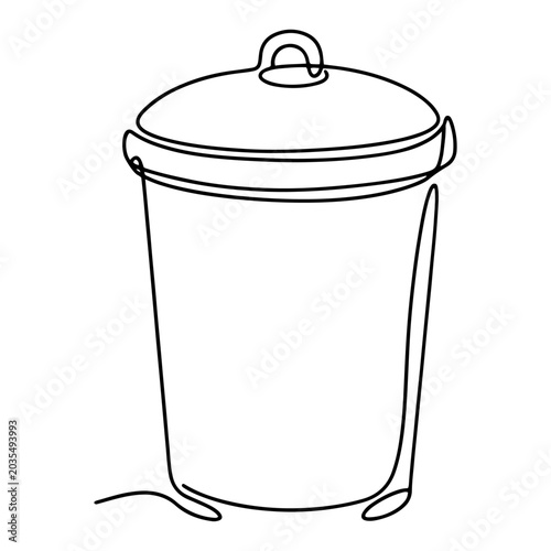 Bucket with lid for cleaning or storage in single continuous line style