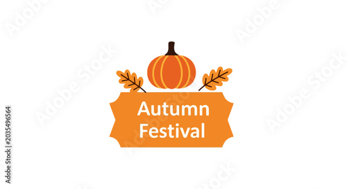 Foto Autumn Festival Orange Logo Icon.