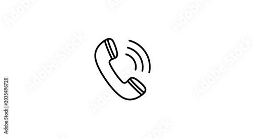 Black and white landline telephone icon.