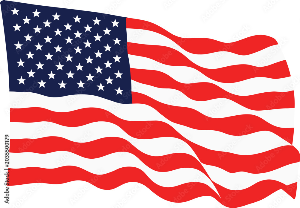 Obraz premium American USA Flag Waving Patriotic Symbol Vector Design