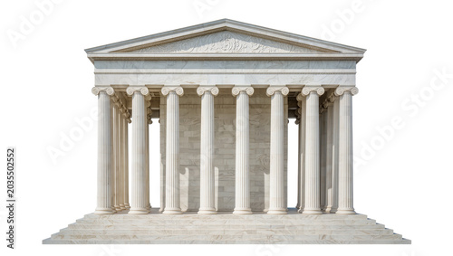 Konstfotografi Classical Greek temple with Ionic columns and pediment
