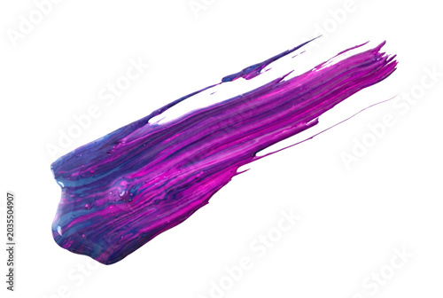 Vibrant Pink and Purple Glossy Paint Smear Swatch