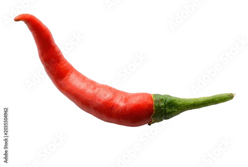 Vibrant Red Chili Pepper with Green Stem