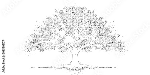 Photos vector tree silhouette illustration of a nature forest tree design with branches