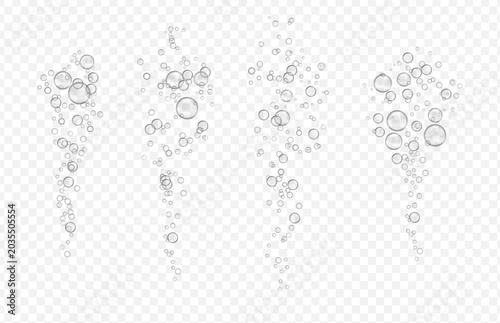 Εκτύπωση καμβά Row of bubbles with transparent surface and circular form
