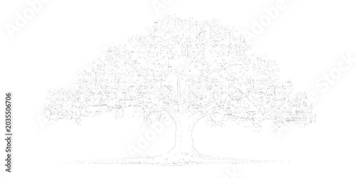 Cuadro en lienzo Winter snowy forest tree vector illustration isolated on white background