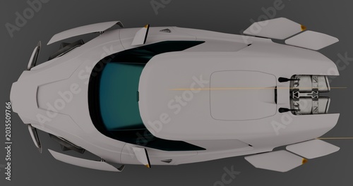 Fotografia Futuristic Hover Car in Flight