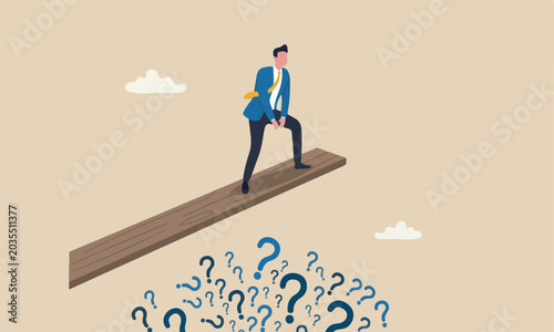 Obraz na plátne Investment or financial risk fall down from economic recession, fear of losing