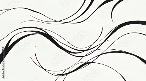 Elegant Minimalist Black and White Abstract Background with Flowing Fluid Waves