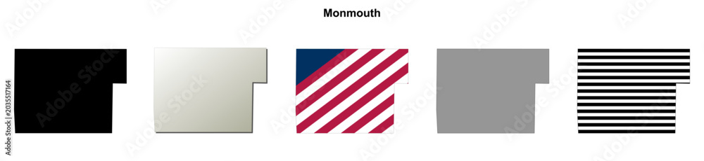 Fototapeta premium Monmouth (California) blank outline map