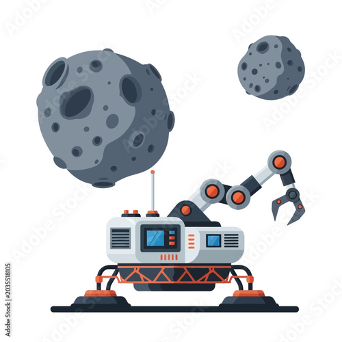 Space Rover Exploring Asteroids: Futuristic Robotic Exploration