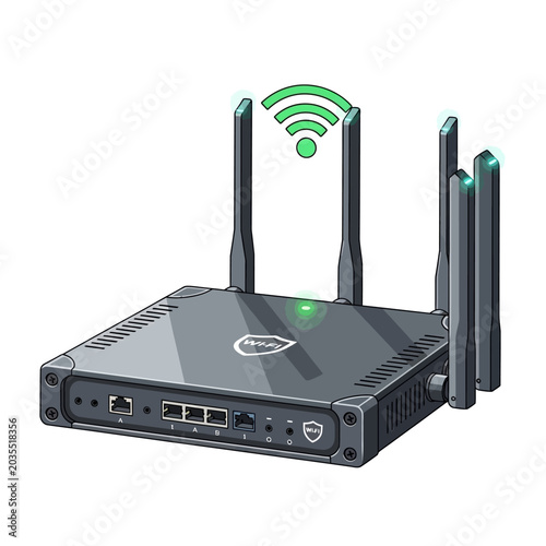 Wireless router network connection, wifi signal isolated