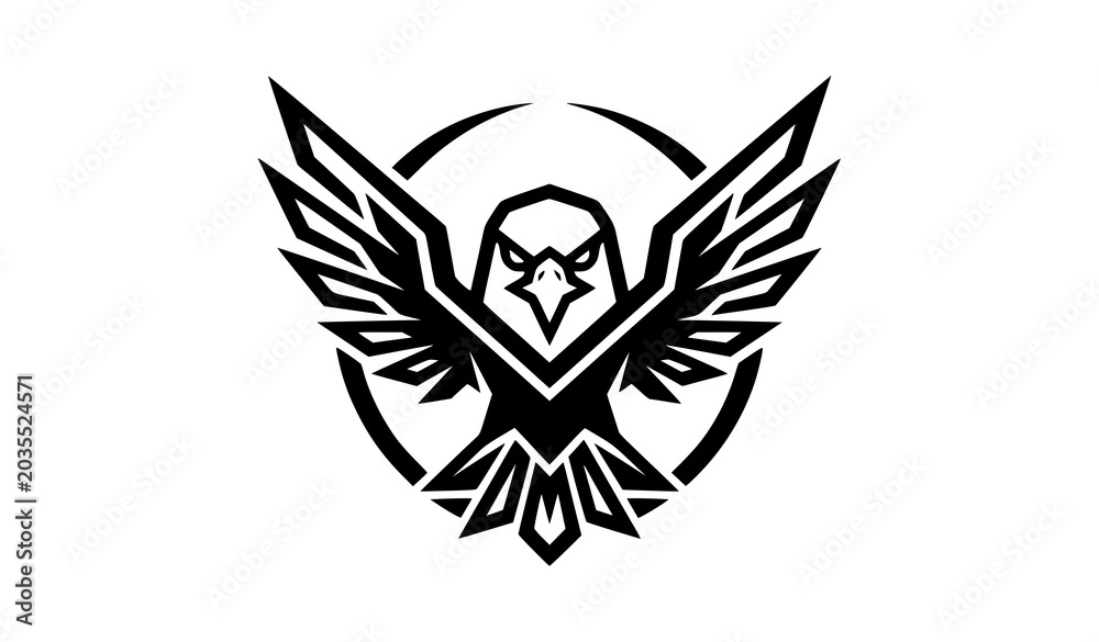 Fototapeta premium Aggressive eagle mascot logo design element for sports team vector