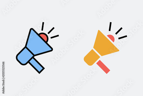 Megaphone Announcement and Promotion Icon Set