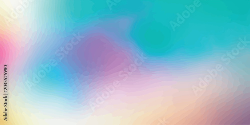 Schilderij op canvas Soft pastel cloud pattern with blended teal pink yellow hues abstract background