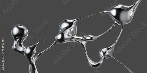 Photos Liquid metal sculpture with flowing abstract shapes abstract art form metallic a