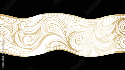 Photos Ornate floral ornament with swirling leaves and repeating paisley shapes a vecto