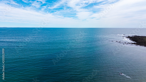 Canvas Print Aerial view featuring the beach and the Atlantic Ocean in North Hampton, New Ham