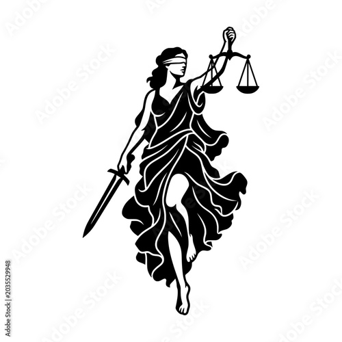 Lady Justice statue embodies impartiality and fairness, holding scales and a sword to represent the balance and enforcement of law.