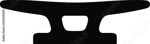 Silhouette design boat cleat isolated black icon minimalist marine equipment vector