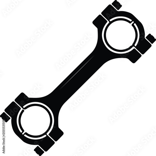 Silhouette design engine connecting rod automobile spare part illustration vector