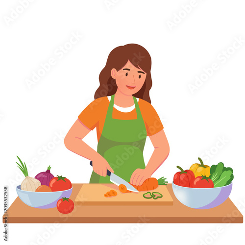 woman preparing salad